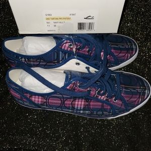 Authentic New COACH Poppy Dee Tartan Sneakers